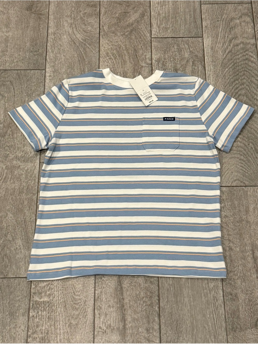 Parke x Target Blue/Orange Striped Shirt Size Small